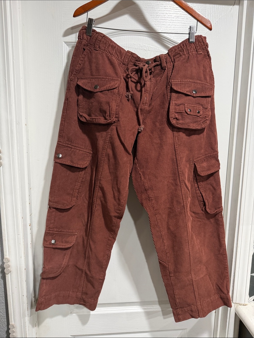 Free People Tahiti Rust Corduroy Cargo Pants